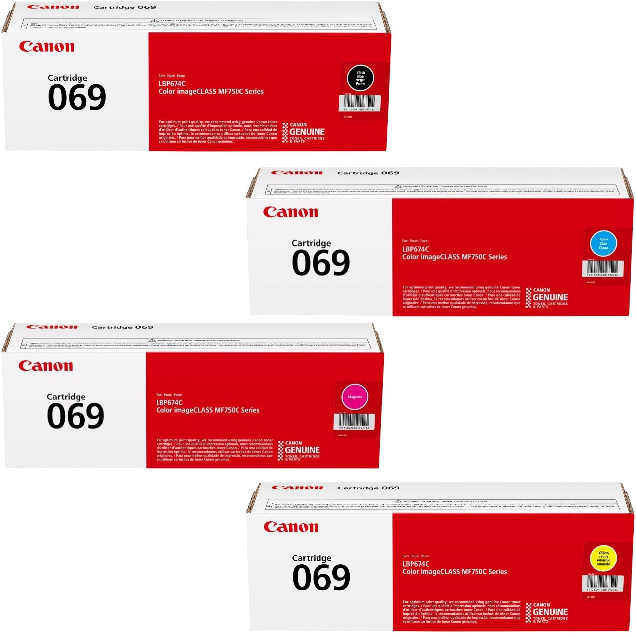 Canon 069 CMYK Toner Set BK/C/M/Y