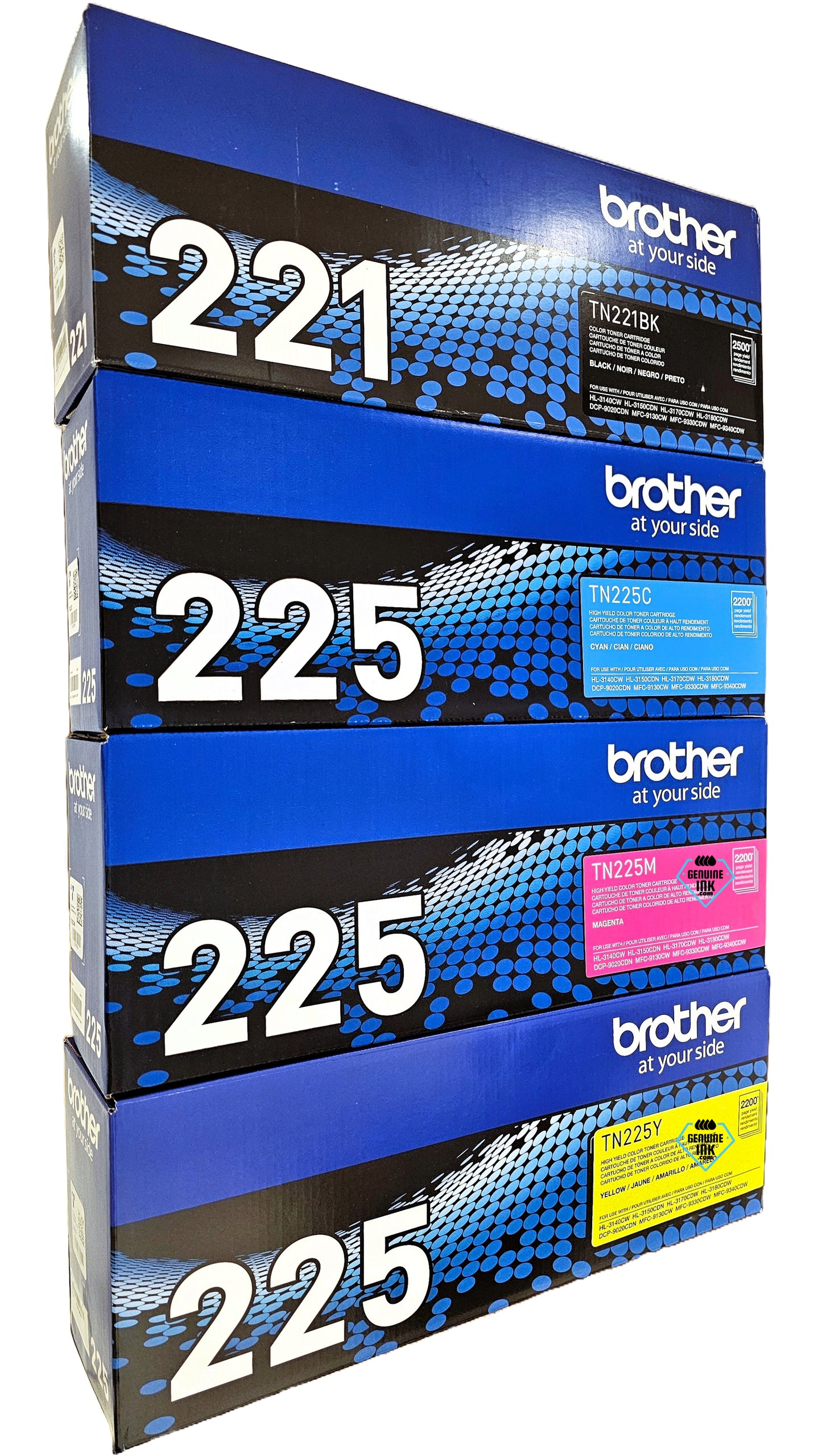 Brother TN225 CMYK Toner Set BK/C/M/Y
