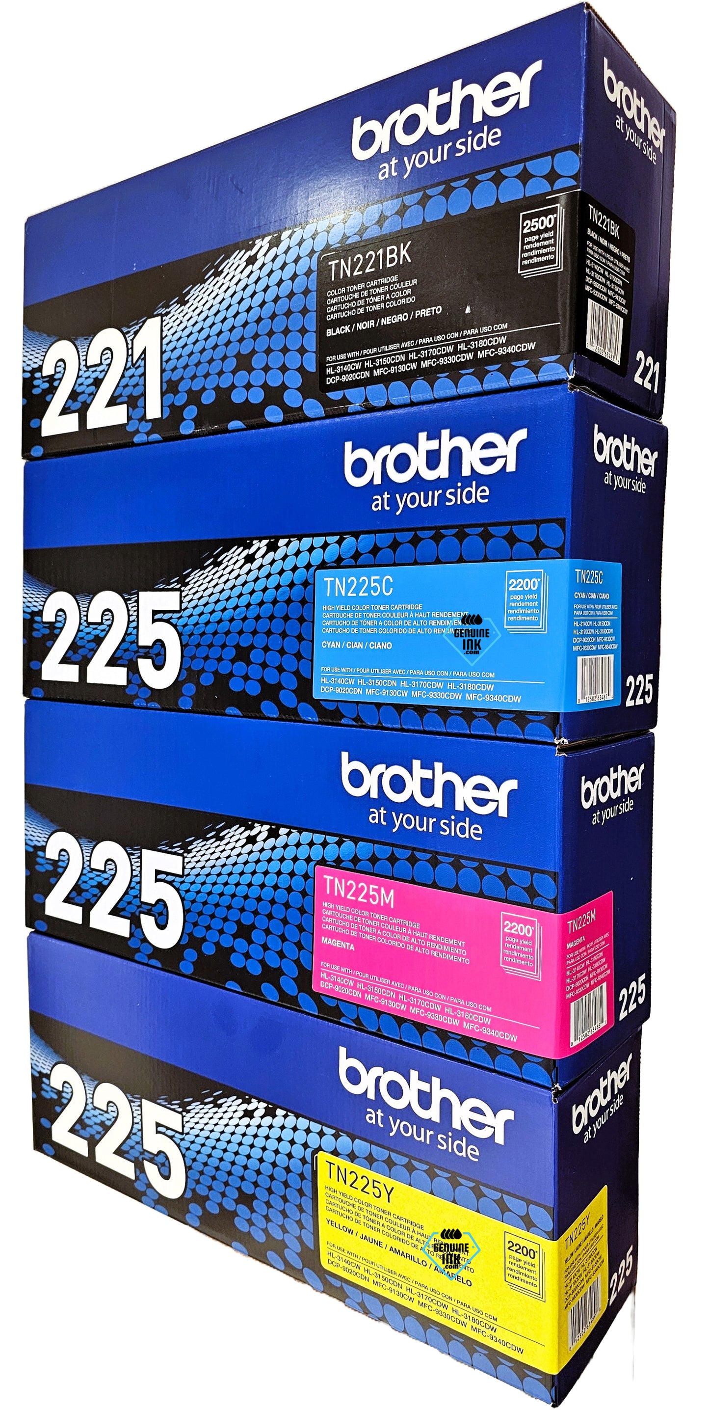 Brother TN225 CMYK Toner Set BK/C/M/Y