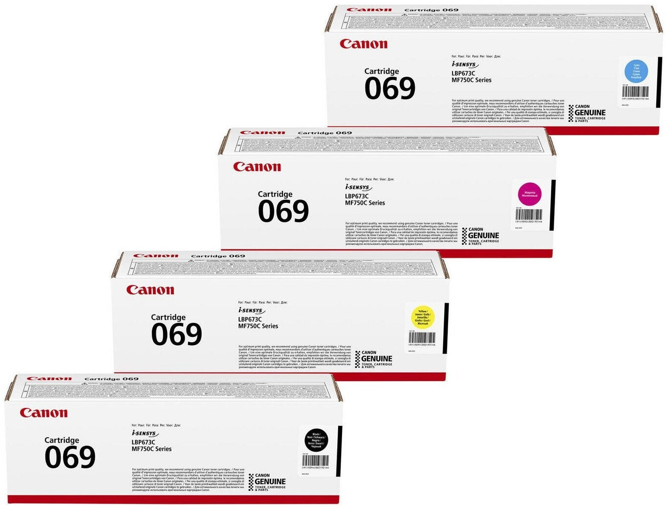 Canon 069 CMYK Toner Set BK/C/M/Y
