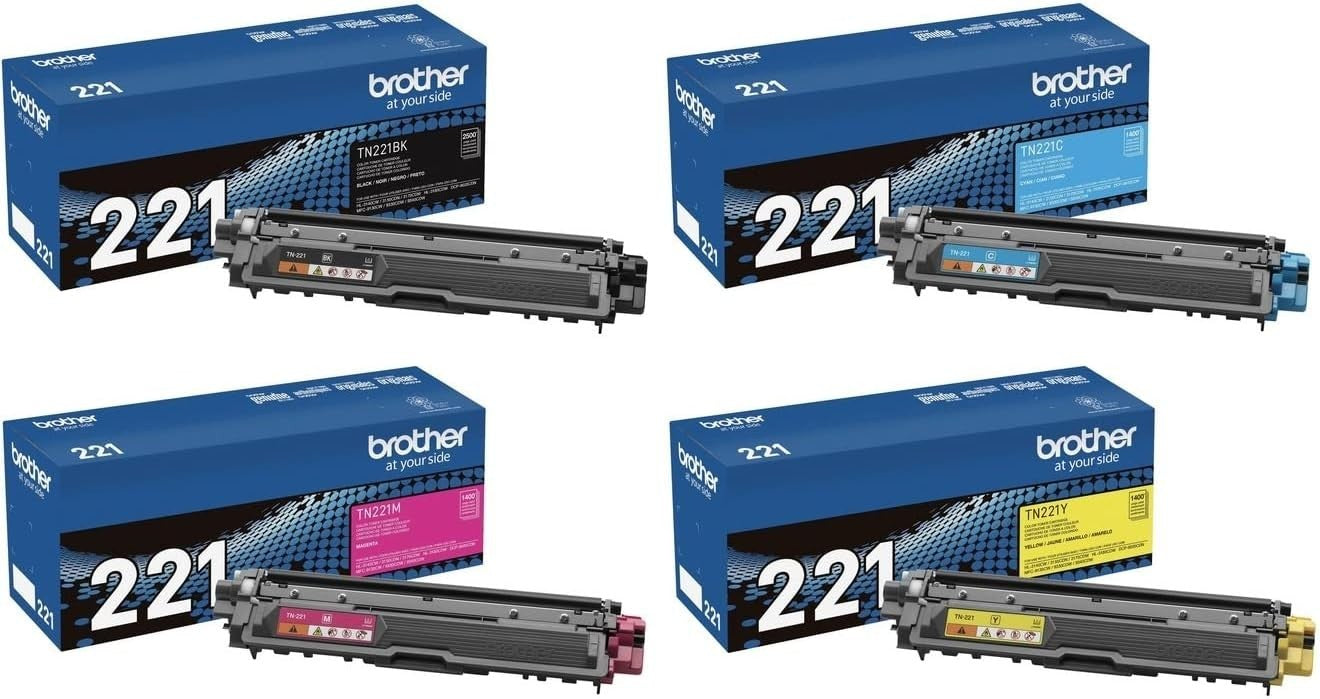 Brother TN221 CMYK Toner Set BK/C/M/Y